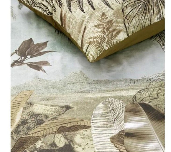 NNEDSZ Banda Cotton Percale Green Quilt Cover Sets by Bedding House King