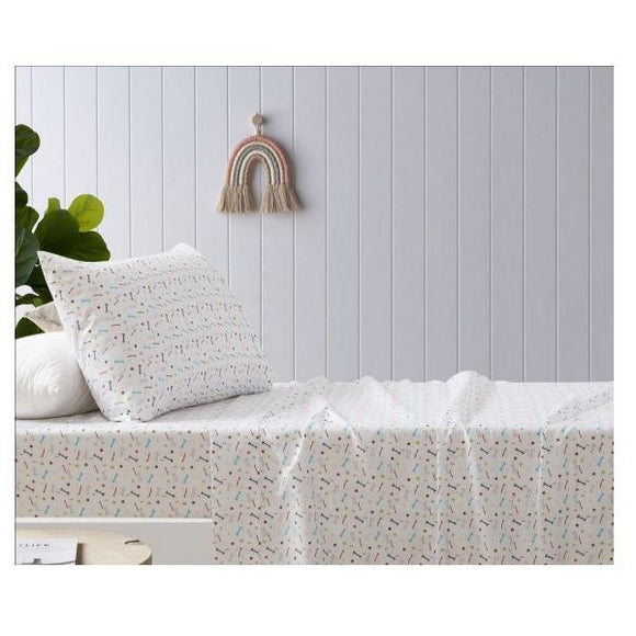 NNEDSZ Bones Printed Microfibre Sheet Sets by Happy Kids Single