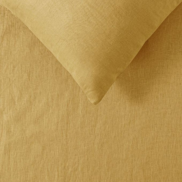 NNEDSZ French Linen Ochre Quilt Cover by Vintage Design Homeware Queen