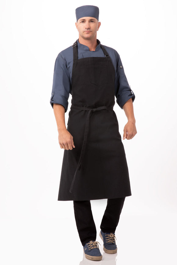 NNEDSZ Rockford Steel Grey Chefs Bib Apron by Chef Works