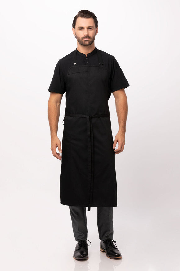 NNEDSZ Brio Chef Black Bib Apron by Chef Works