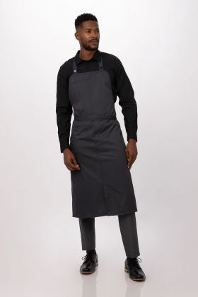 NNEDSZ Brio Chef Charcoal Bib Apron by Chef Works
