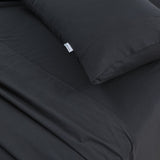 NNEDSZ Elan Linen 100% Egyptian Cotton Vintage Washed 500TC Charcoal Double Bed Sheets Set