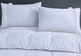 NNEDSZ Elan Linen 100% Egyptian Cotton Vintage Washed 500TC White Double Quilt Cover Set