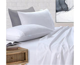 NNEDSZ Elan Linen 100% Egyptian Cotton Vintage Washed 500TC White King Bed Sheets Set