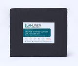 NNEDSZ Elan Linen 100% Egyptian Cotton Vintage Washed 500TC Charcoal King Single Bed Sheets Set