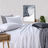 NNEDSZ Elan Linen 100% Egyptian Cotton Vintage Washed 500TC White King Single Bed Sheets Set