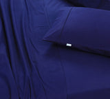 NNEDSZ Elan Linen 100% Egyptian Cotton Vintage Washed 500TC Navy Blue 50 cm Deep Mega King Bed Sheets Set
