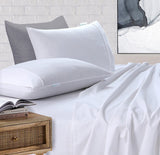 NNEDSZ Elan Linen 100% Egyptian Cotton Vintage Washed 500TC White 50cm Deep Mega Queen Bed Sheets Set