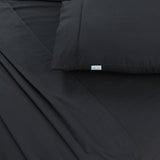 NNEDSZ Elan Linen 100% Egyptian Cotton Vintage Washed 500TC Charcoal Queen Bed Sheets Set