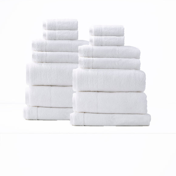 NNEDSZ Aireys 650 GSM Zero Twist 14 Piece Snow Bath Towel by Renee Taylor