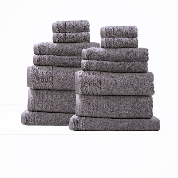NNEDSZ Aireys 650 GSM Zero Twist 14 Piece Vapour Bath Towel by Renee Taylor