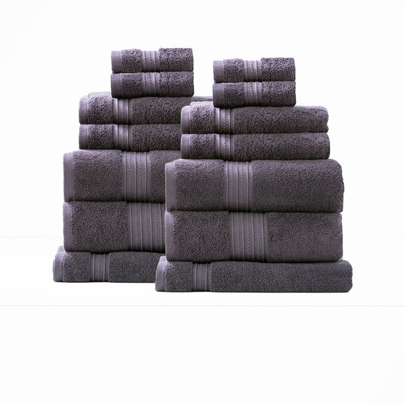 NNEDSZ 650 GSM Low Twist 14 Piece Carbon Bath Sheet by Renee Taylor