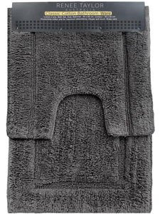 NNEDSZ 2 Piece 2200 GSM Tufted Nickel Bath Mat Set by Renee Taylor