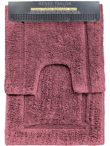 NNEDSZ 2 Piece 2200 GSM Tufted Rosebud Bath Mat Set by Renee Taylor