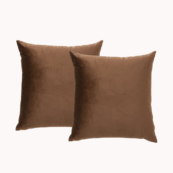 NNEDSZ Toffee Twin Pack Poly Velvet Printed Cushion by Renee Taylor