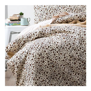 NNEDSZ 175 GSM Egyptian cotton Flannelette Snow Leopard King Quilt Cover Set by Park Avenue