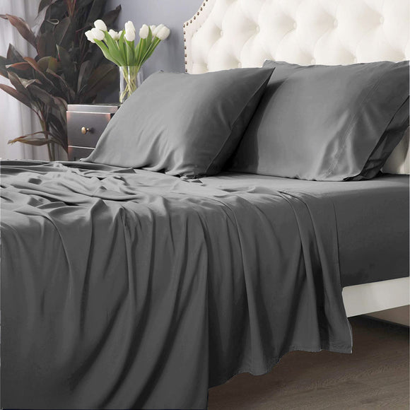 NNEDSZ Bamboo Cotton 500 TC Charcoal Sheet Set by Park Avenue Long Single