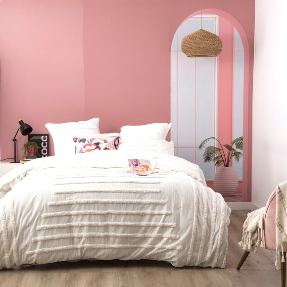 NNEDSZ Classic Cotton Vintage Washed Tufted White European Pillowcase by Renee Taylor