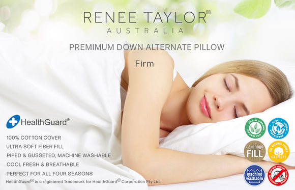 NNEDSZ Australian Made Down Alternate Standard Pillow by Renee Taylor Firm