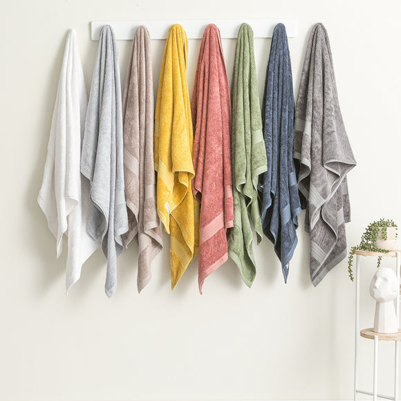 NNEDSZ Stella 650 GSM Soft Bamboo Cotton 7 Piece Silver Bath Towel by Renee Taylor