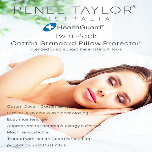 NNEDSZ Twin Pack All Cotton Standard Pillow Protector by Renee Taylor