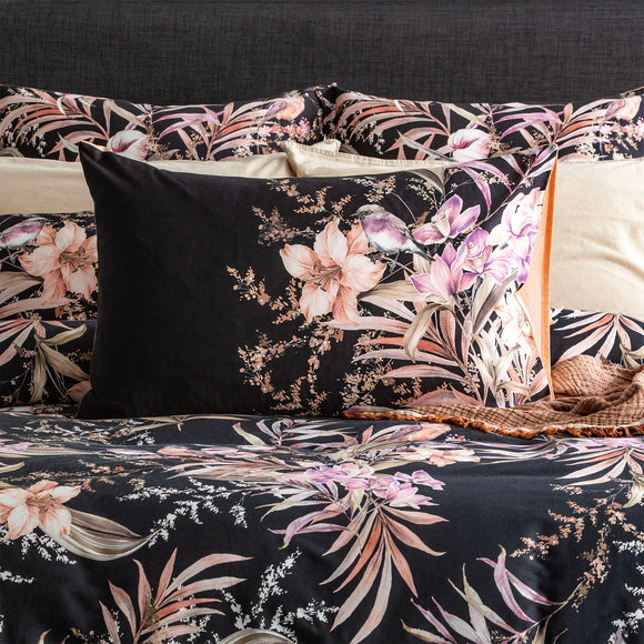 NNEDSZ 300 TC Grevillea Cotton Reversible Onyx European Pillowcase by Renee Taylor