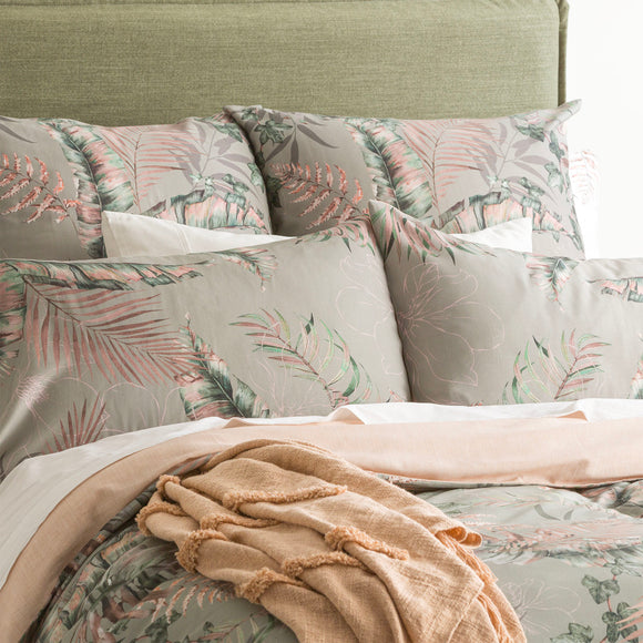 NNEDSZ 300 TC Palm Cove Cotton Reversible Forest European Pillowcase Sets by Renee Taylor
