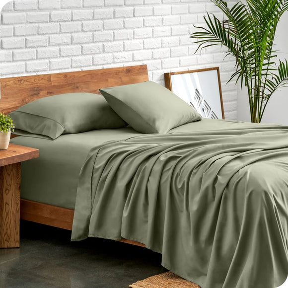 NNEDSZ Ddecor Home 1500 Thread count Premium Cotton Blend Sage Queen Sheet Set by Ddecor Home