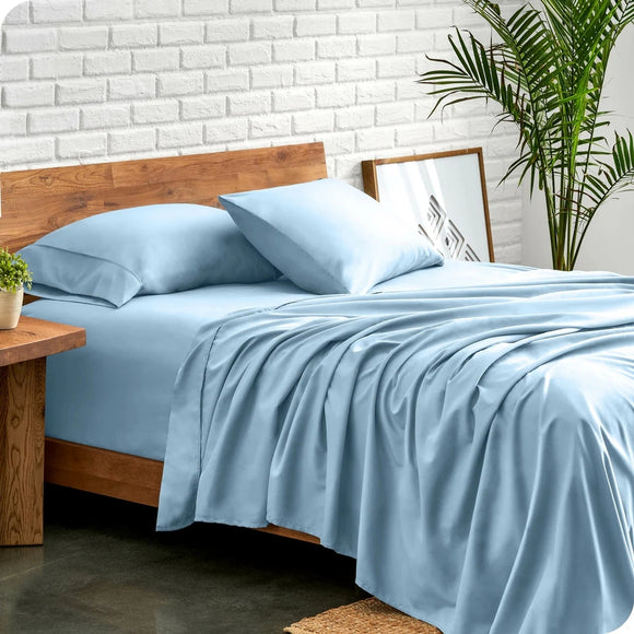NNEDSZ Ddecor Home 1500 Thread count Premium Cotton Blend Seafoam Queen Sheet Set by Ddecor Home