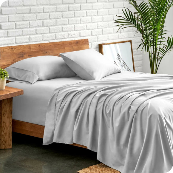 NNEDSZ Ddecor Home 1500 Thread count Premium Cotton Blend Silver Queen Sheet Set by Ddecor Home