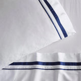 NNEDSZ Cloud 1000 TC Egyptian Cotton White Navy Deep King Sheet sets by Renee Taylor