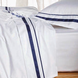 NNEDSZ Cloud 1000 TC Egyptian Cotton White Navy Split King Sheet sets by Renee Taylor