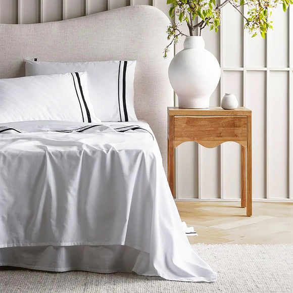 NNEDSZ Cloud 1000 TC Egyptian Cotton White Charcoal Split King Sheet sets by Renee Taylor