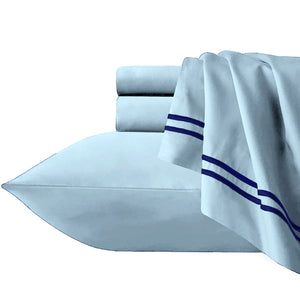 NNEDSZ Strada Embroidered 1000 TC Egyptian Cotton Sky Navy King Quilt Cover Sets by Renee Taylor