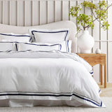 NNEDSZ Cloud 1000 TC Egyptian Cotton White Navy Queen Quilt Cover Sets by Renee Taylor