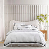 NNEDSZ Cloud 1000 TC Egyptian Cotton White Charcoal Queen Quilt Cover Sets by Renee Taylor