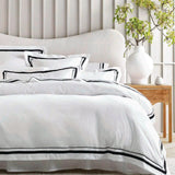 NNEDSZ Cloud 1000 TC Egyptian Cotton White Charcoal Queen Quilt Cover Sets by Renee Taylor
