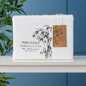 NNEDSZ 500 TC Bamboo Cotton White Split Queen Sheet Set by Park Avenue
