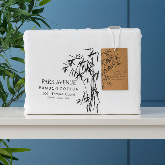 NNEDSZ 500 TC Bamboo Cotton White Split Queen Sheet Set by Park Avenue