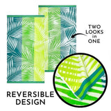 NNEDSZ Renee Taylor 2 Pack Jacquard Velour Large Beach Towel 100 x 180 cms Palm Leaf