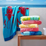 NNEDSZ Renee Taylor 2 Pack Jacquard Velour Large Beach Towel 100 x 180 cms Pink Flamingo