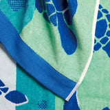 NNEDSZ Renee Taylor 2 Pack Jacquard Velour Kids Beach Towel 75 x 150 cms Sealife Turtles