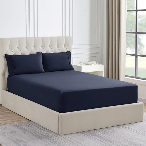 NNEDSZ Ddecor Home 1500 Thread count Premium Cotton Blend Indigo King Combo Set by Ddecor Home
