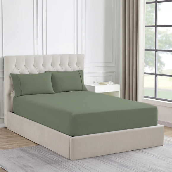 NNEDSZ Ddecor Home 1500 Thread count Premium Cotton Blend Sage King Combo Set by Ddecor Home