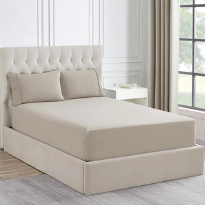 NNEDSZ Ddecor Home 1500 Thread count Premium Cotton Blend Sand Queen Combo Set by Ddecor Home