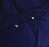 NNEDSZ Elan Linen 100% Egyptian Cotton Vintage Washed 500TC Navy Blue Super King Quilt Cover Set