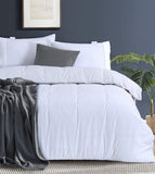 NNEDSZ Elan Linen 100% Egyptian Cotton Vintage Washed 500TC White Super King Quilt Cover Set