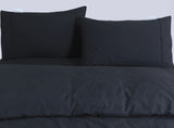 NNEDSZ Elan Linen 100% Egyptian Cotton Vintage Washed 500TC Charcoal Super King Quilt Cover Set