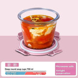 glass soup cup, airtight soup cup, microwave-safe soup cup, office lunch box, sealed food container, glass lunch box, soup container - Blue - Size 750ML-2PCS